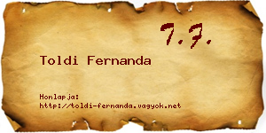 Toldi Fernanda névjegykártya